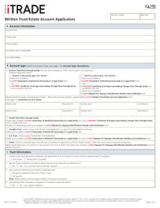 Written Trust/Estate Account Application