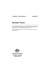 AASB 112 (Income Taxes) - Australian Accounting Standards Board