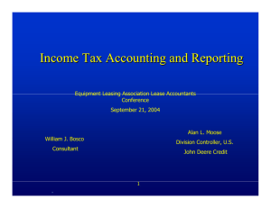 Income Tax Accounting and Reporting