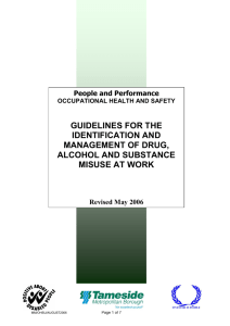 guidelines for the identification and management of drug, alcohol