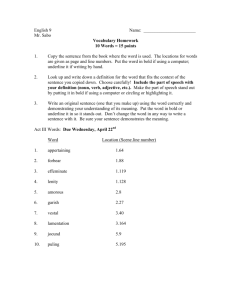 R&J Vocabulary Homework Act III