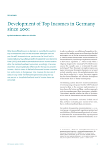 Development of Top Incomes in Germany since 2001