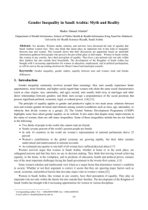 Gender Inequality in Saudi Arabia: Myth and Reality
