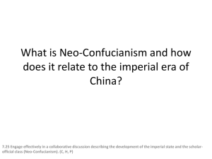 What is Neoconfucianism and how does it related to the imperial era