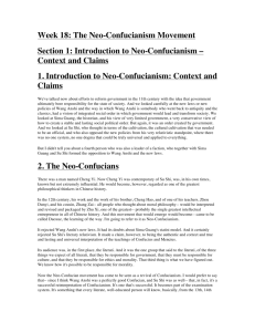 The Neo-Confucianism Movement Section 1: Introduction to