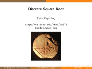 Discrete Square Root - UCSB Computer Science