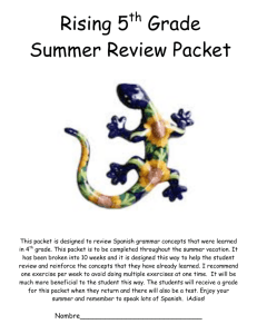 Rising 5th grade summer Spanish packet 2014