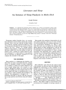 Literature and Sleep An Instance of Sleep Paralysis in Moby-Dick