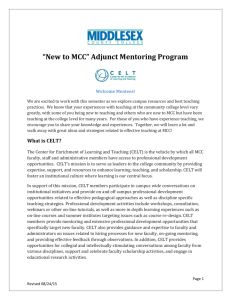 “New to MCC” Adjunct Mentoring Program