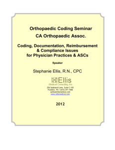 Orthopaedic Coding Seminar CA Orthopaedic Assoc.