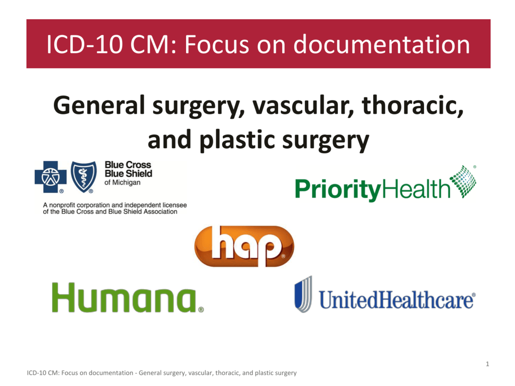 Icd 10 Payers Collaboration General Surgery