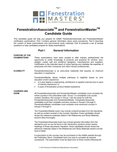 FenestrationAssociate and FenestrationMaster Candidate