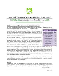 Spring 2014 Newsletter - Associated Speech & Language Specialists