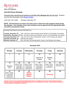 Fall 2015 Exam Schedule - Office of the Registrar