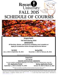 FALL 2015 ScheduLe oF courSeS