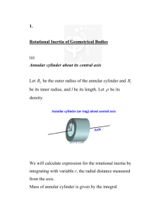 1. Rotational Inertia of Geometrical Bodies (a