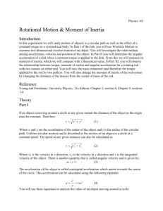 Rotational Motion & Moment of Inertia