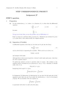 Assignment 27 - STEP Correspondence Course