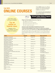 online courses - Los Angeles Valley College