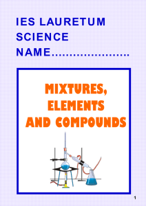 mixtures, elements and compounds