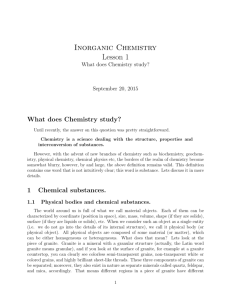 Inorganic Chemistry Lesson 1