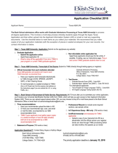 Application Checklist 2016 - George Bush School of Government