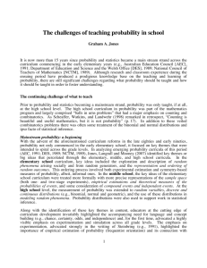 The challenges of teaching probability in school