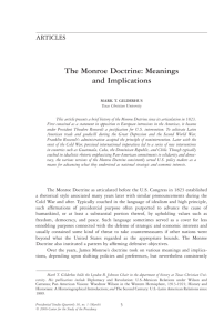 The Monroe Doctrine: Meanings and Implications