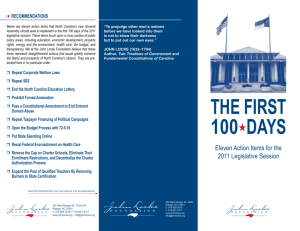 The First 100 Days - John Locke Foundation