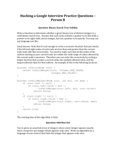 Hacking a Google Interview Practice Questions – Person B