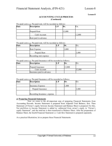 Financial Statement Analysis, (FIN-621) Lesson-8