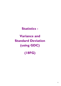 Statistics - Variance and Standard Deviation (using GDC) (18FG)