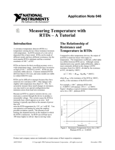 Measuring Temperature with RTDs – A Tutorial