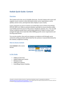 Kodiak Content Quick Guide
