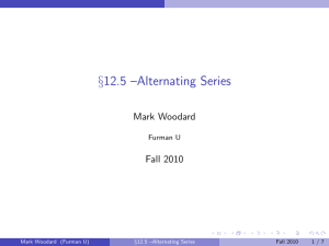 §12.5 –Alternating Series