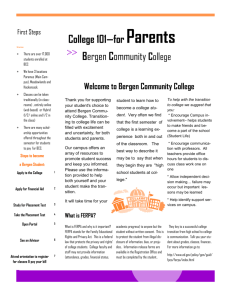 Bergen Community College College 101—for Parents
