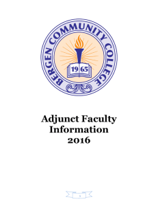 Adjunct Faculty Information 2016