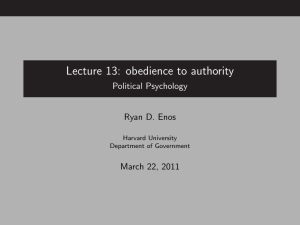 Lecture 13: obedience to authority - Political