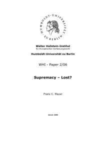 Supremacy – Lost?