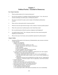 Chapter 7 Political Parties: Essential to Democracy