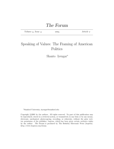 Speaking of Values: The Framing of American Politics