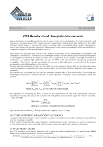 VP01 Hematocrit and Hemoglobin Measurements