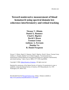 Toward noninvasive measurement of blood hematocrit using