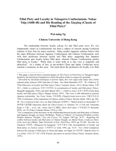 Filial Piety and Loyalty in Tokugawa Confucianism - Sino