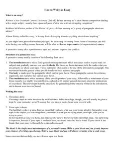 How to Write an Essay - Cayuga Community College