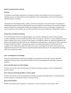 Undergraduate Student Learning Overview and Goals