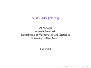 STAT 145 (Notes) - Department of Mathematics and Statistics