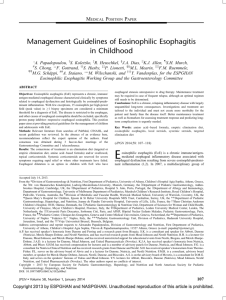 Management Guidelines of Eosinophilic Esophagitis in