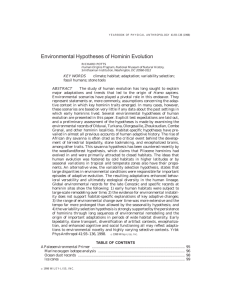 Environmental Hypotheses of Hominin Evolution