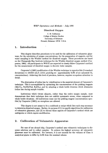 1. Introduction 2. Calibration of Volumetric Apparatus
